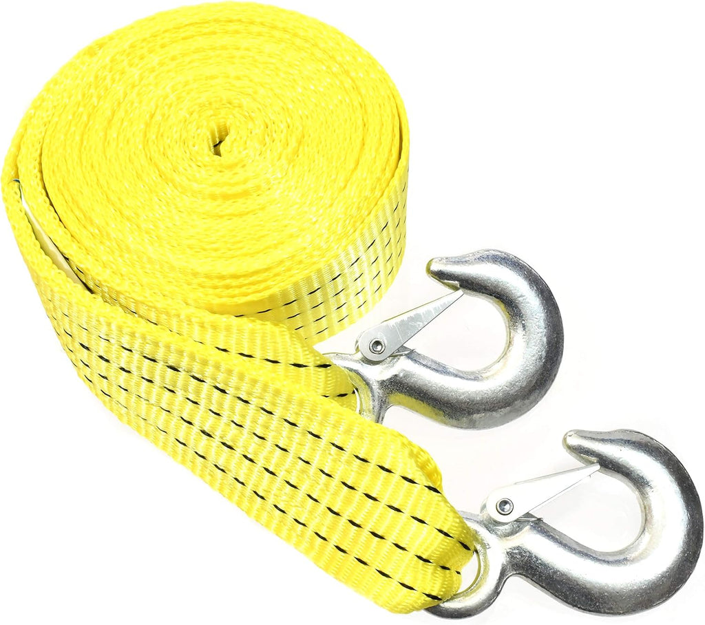10,000 LB Heavy Duty Tow Strap with Safety Hooks 2” x 20’ Polyester Superior Strength (Pack of 5)
