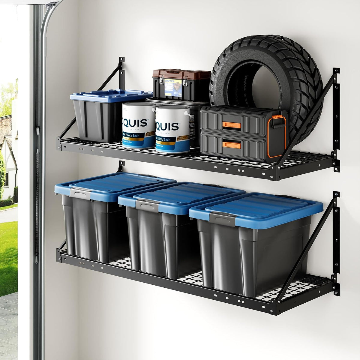 FLEXIMOUNTS 2-Pack 2x4ft Garage Wall Shelving