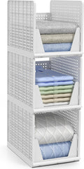 sorbus stackable closet organizer, open-front shelf bins (3, main product view