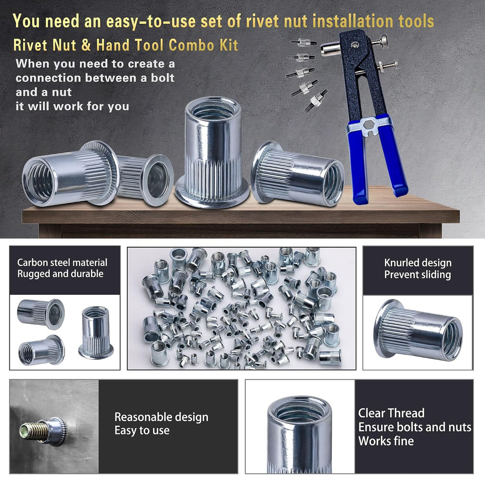 Rivet Nut Tool Kit 540Pcs Nut Riveter Tool Kit