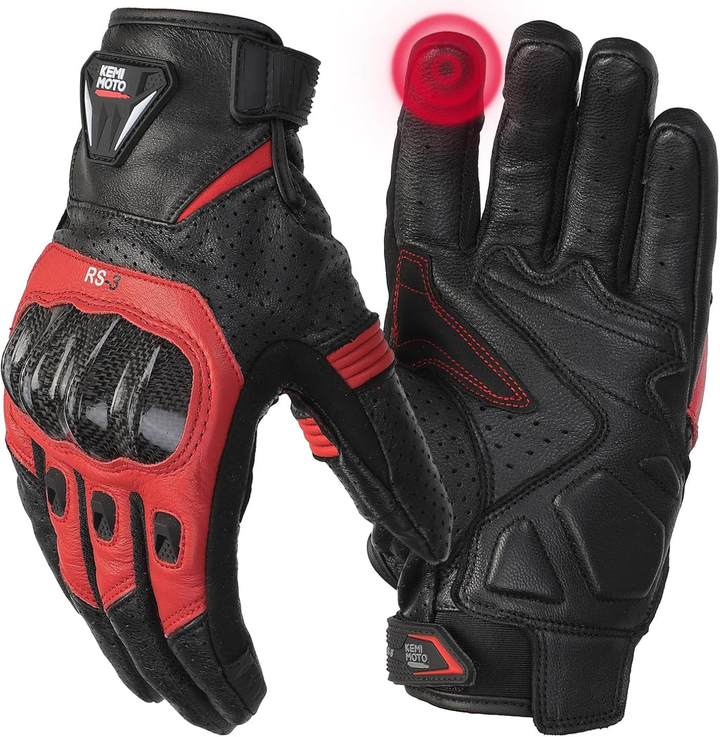 KEMIMOTO Sheepskin Leather Motorcycle Gloves