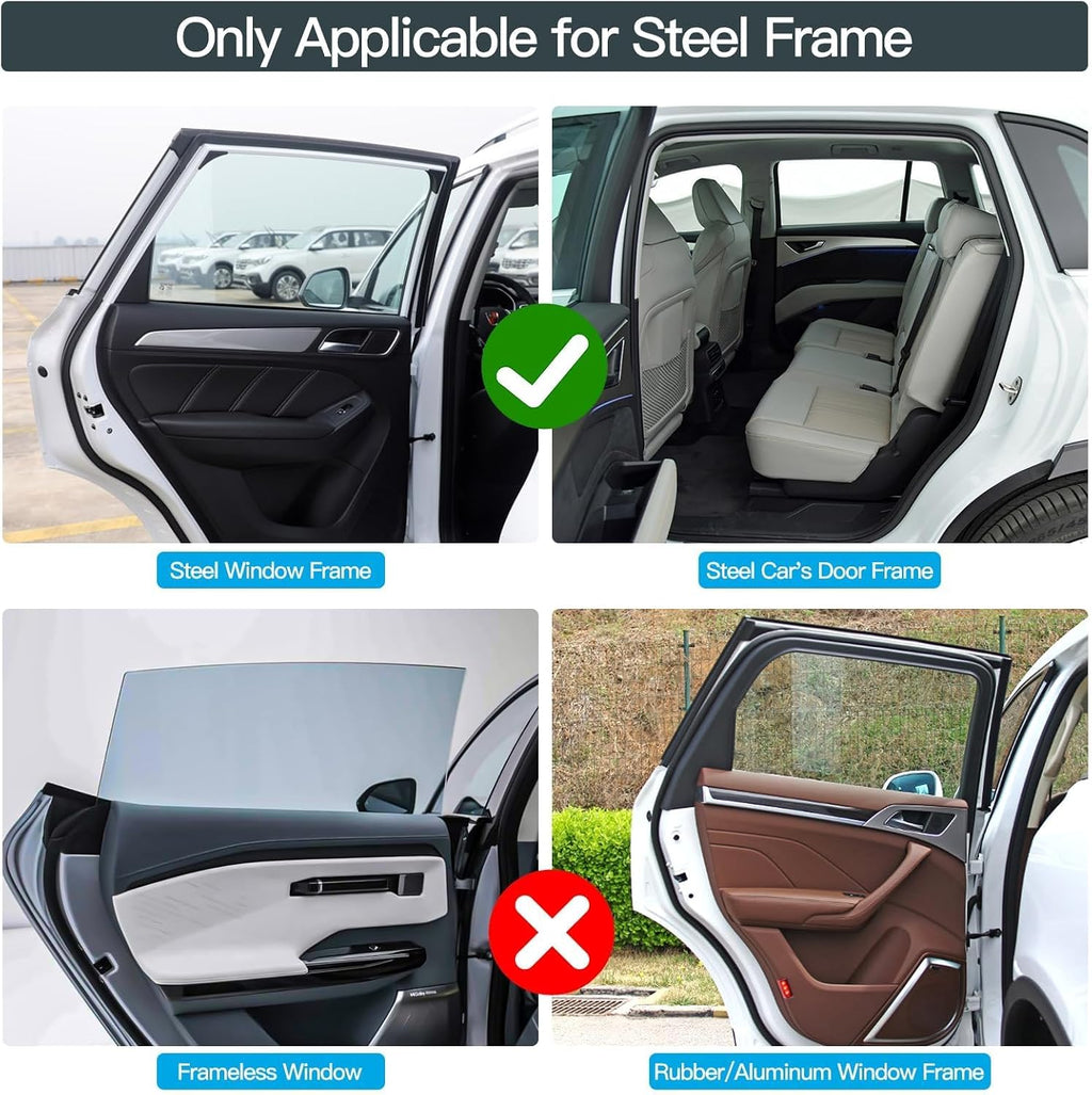 4 Pcs Car Side Window Sun Shade Blocker Cover for GMC Yukon 2022-2025, Automobile Interior Privacy Screen Shield Vehicle Sunvisor Insert Pad,Black