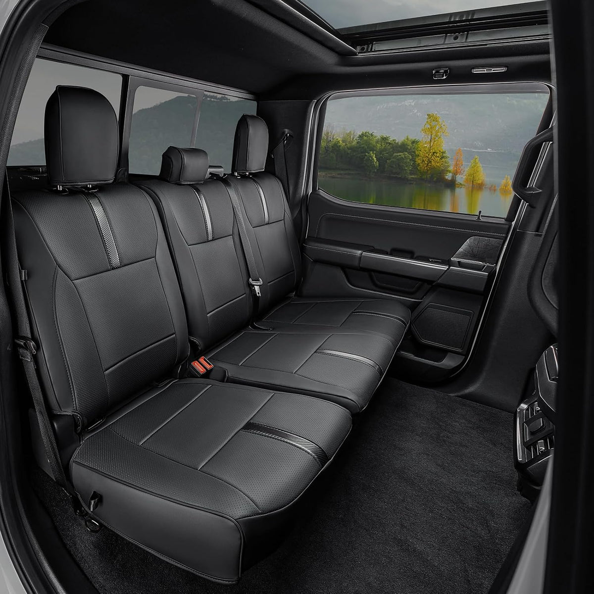 for ford f150 seat covers 2015-2023 2024 2025, close-up detail