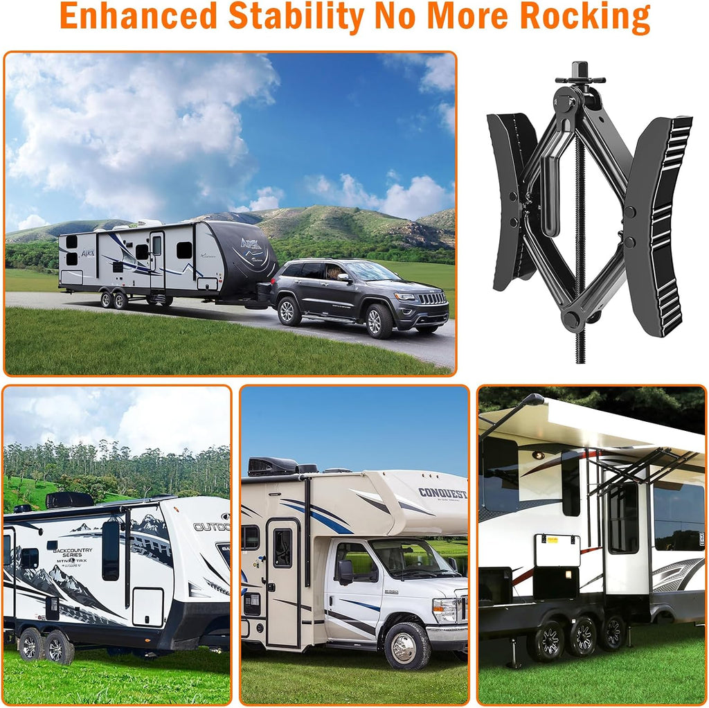 Lafati Camper Wheel Chock Stabilizer 2 Sets for RV Travel Trailer Heavy Duty X-Shaped RV Stabilizer Wheel Chock Anti-Move Tire Wheel Chock