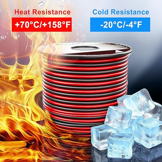 10 Gauge Wire 50FT, 10AWG Red Black Electrical Wire LED Strips Extension Cord - Image 5