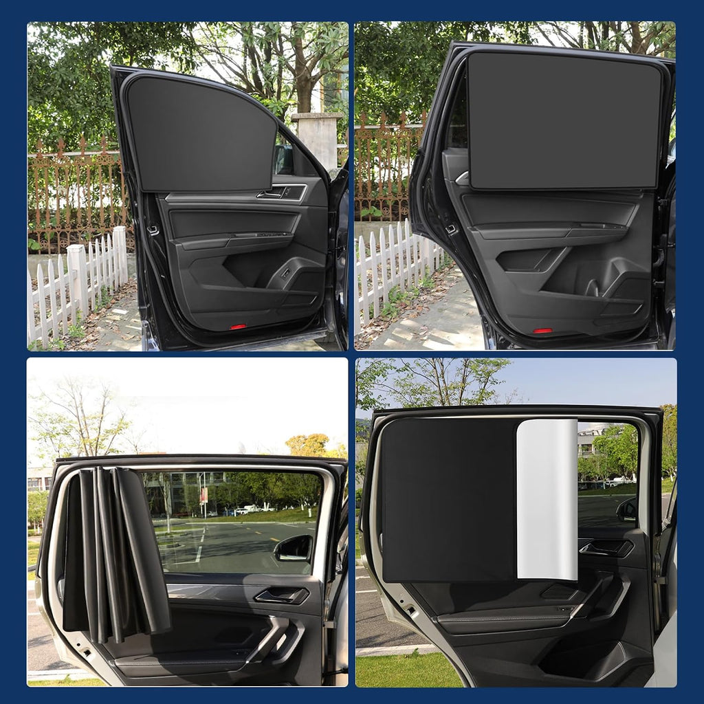 Car Window Shades, 4 Pcs Car Window Privacy Covers, Magnetic Side Windows Sun Shade Keeps Cooler for Breastfeeding, Taking a nap, Changing Clothes, Camping and Daily Use
