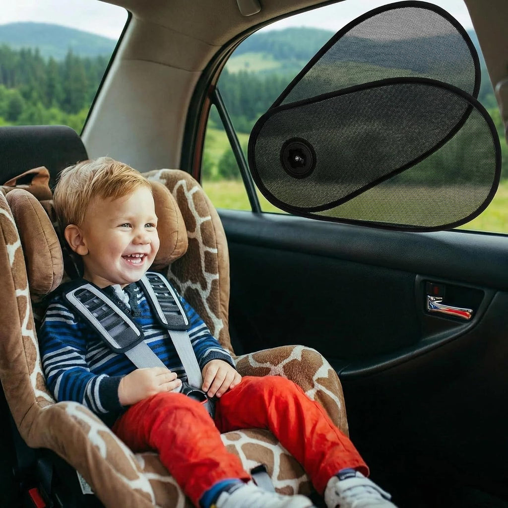 2 PCS Car Window Shade for Baby, Rotatable Car Window Shades with Suction Cup, 15.7" × 8.2" Adjustable Side Windows Sun Visor, Fit for Cars, SUV, Truck (Black)