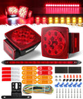 partsam submersible led trailer tail light kit, square, main product view