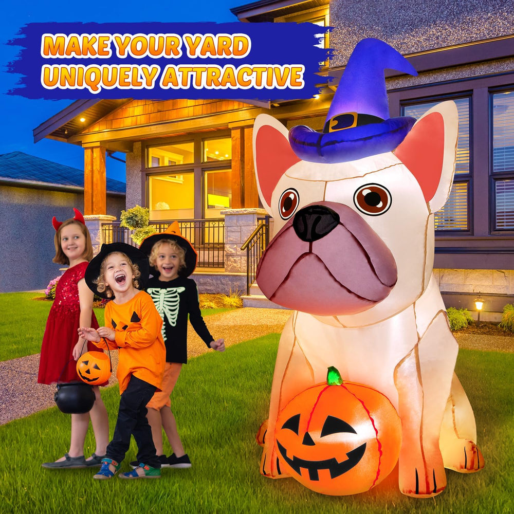 zukakii 5Ft Halloween Inflatables Decorations Build-in Bright LEDs Blow Up Ya...