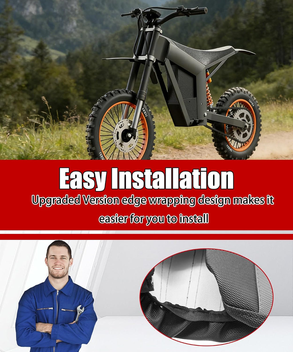 Seat Cover Fits for Tuttio Tutti Soleil 01 Electric Dirt Bike,Version Waterproof Non-Slip and Wear-Resistant ICT-Black