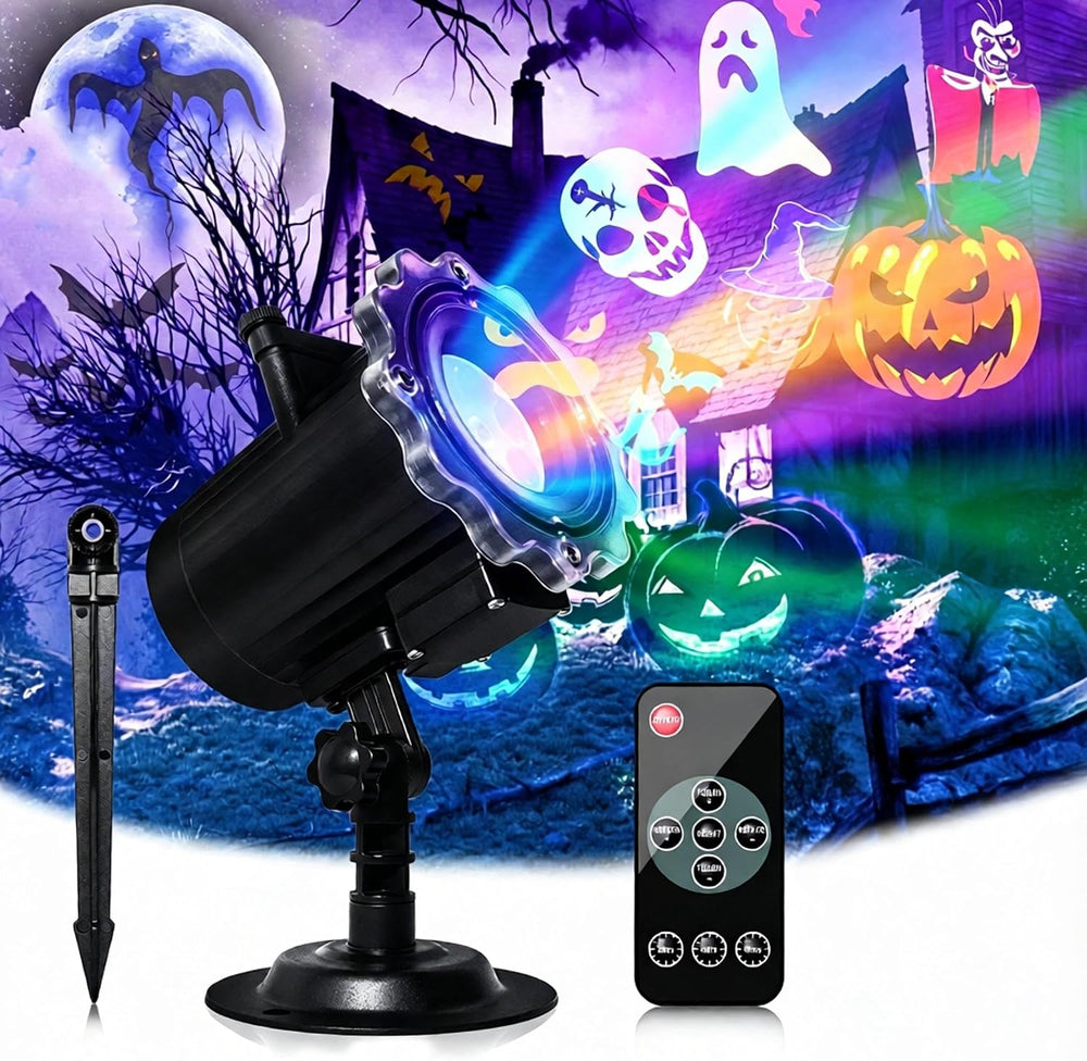 Halloween Projector Lights Outdoor, Year Round 10 Festival Theme 16 Slides Ho...