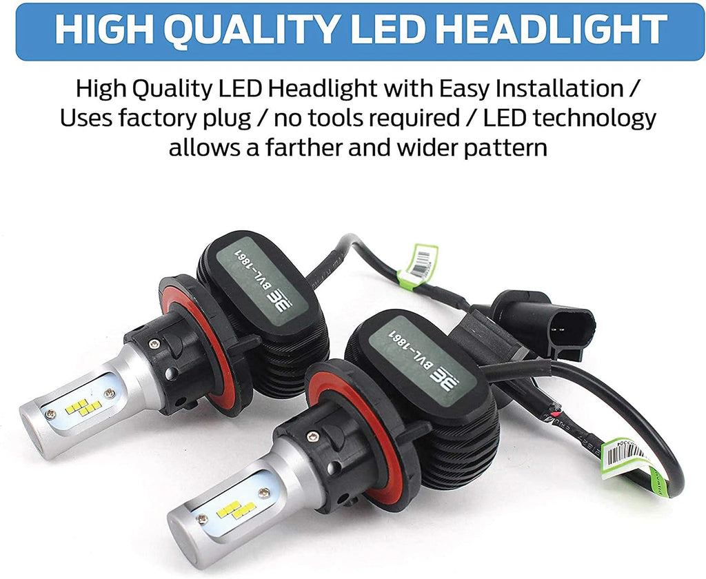 Premium LED Upgrade Kit - H13/9008 LED Headlight Kit - Compatible with Polaris - Ranger - RZR General – 2 Pack Low and High Beam Lamp Set – Fan Less 4000LM LED Replacement Bulb Kit