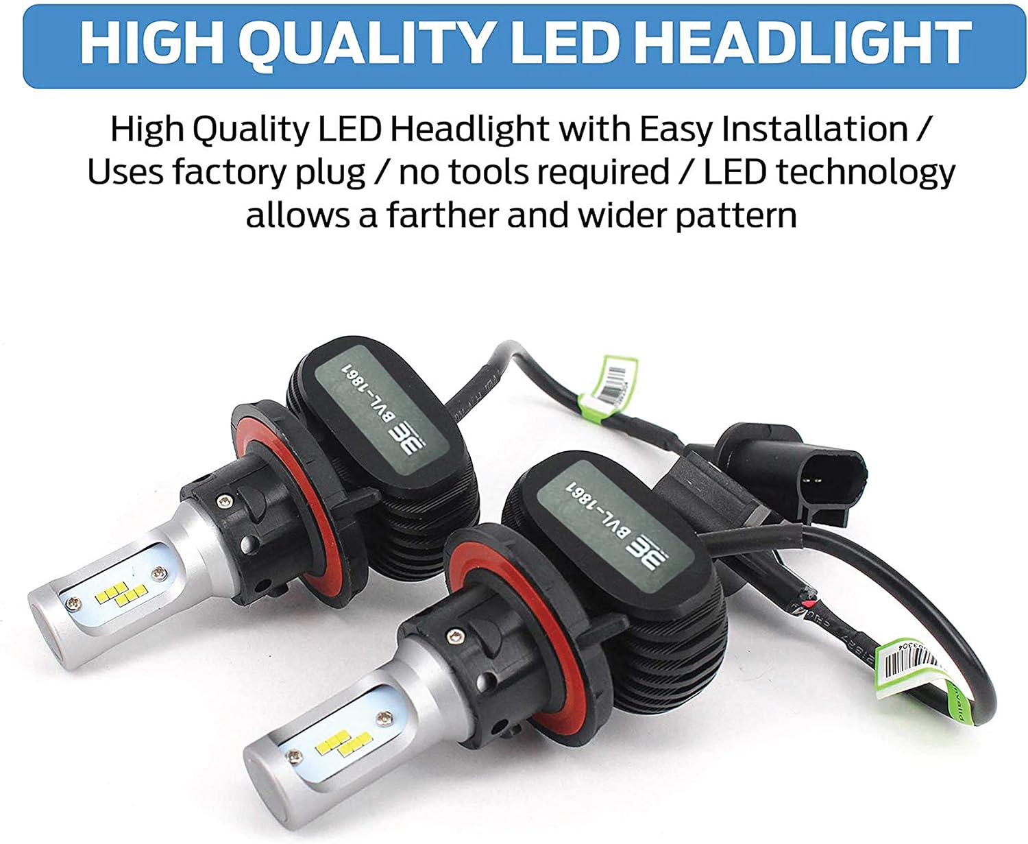 Premium LED Upgrade Kit - H13/9008 LED Headlight Kit - Compatible with Polaris - Ranger - RZR General – 2 Pack Low and High Beam Lamp Set – Fan Less 4000LM LED Replacement Bulb Kit