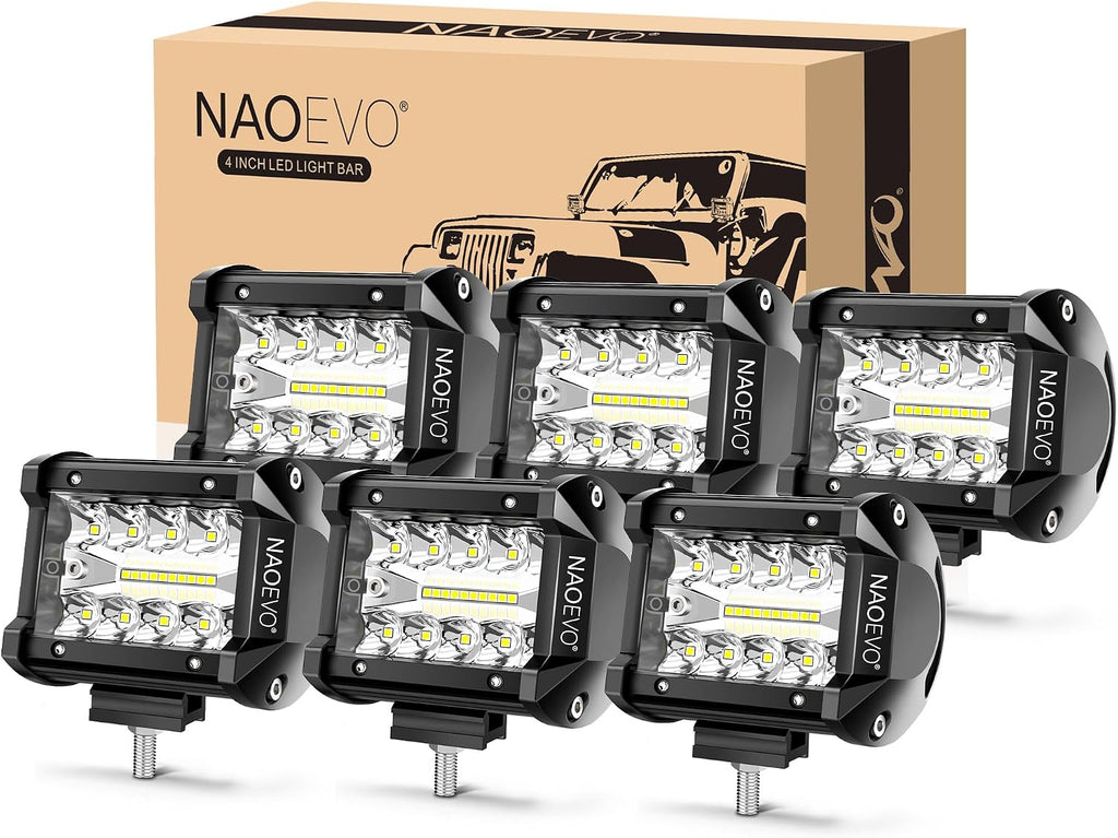 naoevo 4 inch led pod lights, 360w 36,000lm, main product view