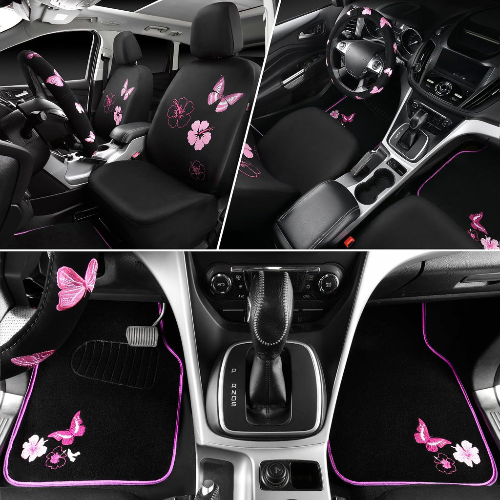 car pass universal cloth butterfly car seat covers, side view