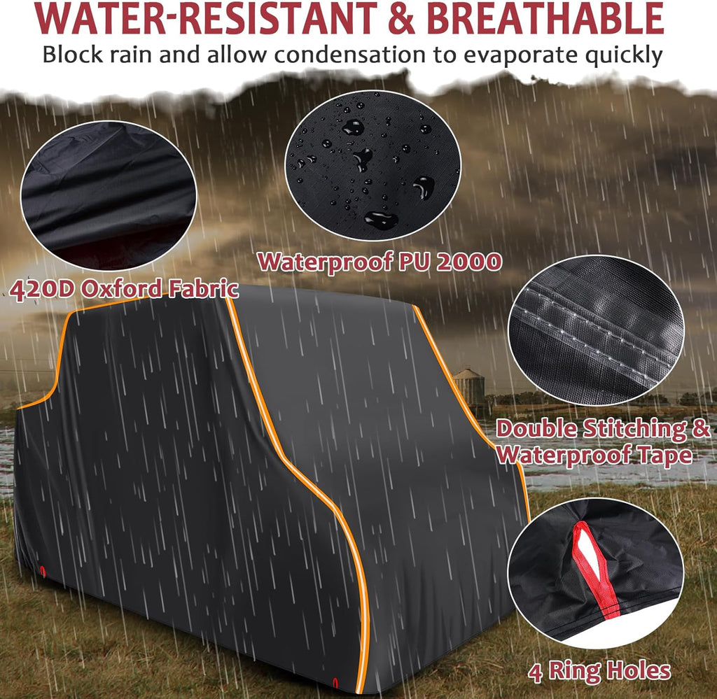 StarknightMT Heavy Duty UTV Cover 4 Seater,Waterproof 420D Oxford Cover for All-Weather Outdoor Storage,Compatible with Polaris Ranger Crew 1000 900 570 General RZR,Reflective Strips Windproof