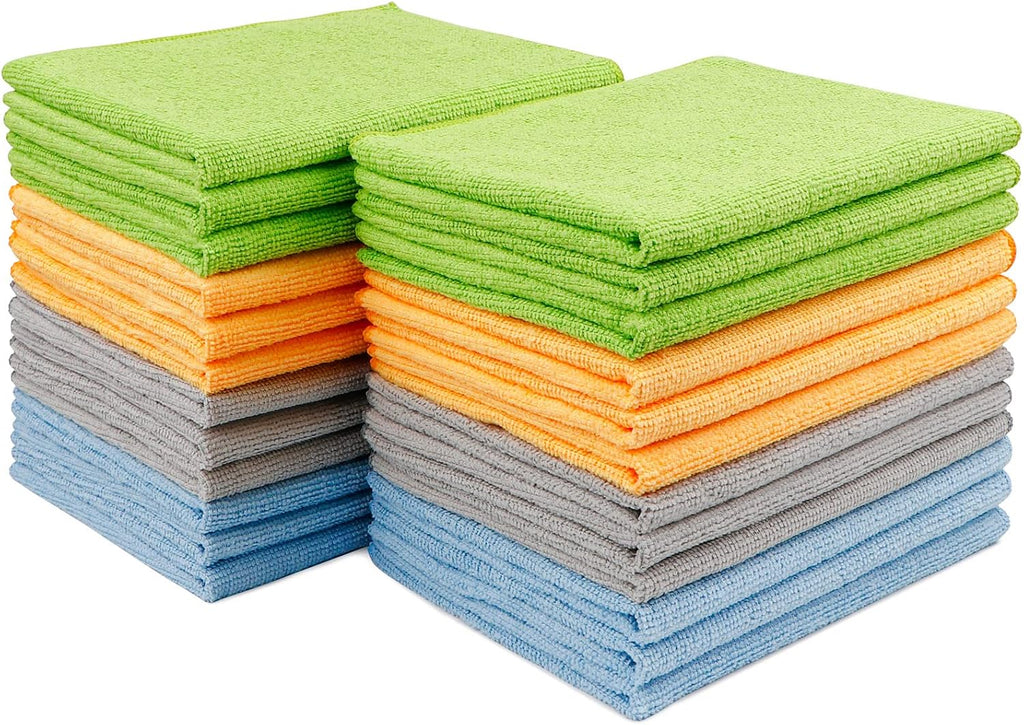 AIDEA Microfiber Cleaning Cloth 24 Pack, Microfiber Towels for Cars, Soft & Absorbent Cleaning Rags, Premium Lint Free Shop Towels for House, Kitchen, Car, 12inx16in