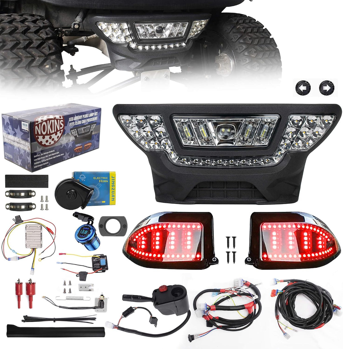 nokins golf cart deluxe plus led light kit, main product view