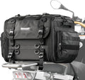 Rhinowalk Motorcycle Tail Bag, Expandable Motorcycle Travel Luggage Bags 60L, Waterproof All-Weather Trunk Rack Bag with Sissy Bar Straps & Helmet Rain Cover-Black