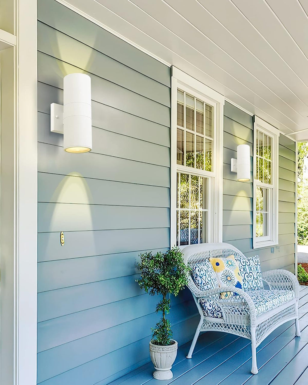 ken & ricky cylinder outdoor wall sconce lights,up showing dimensions