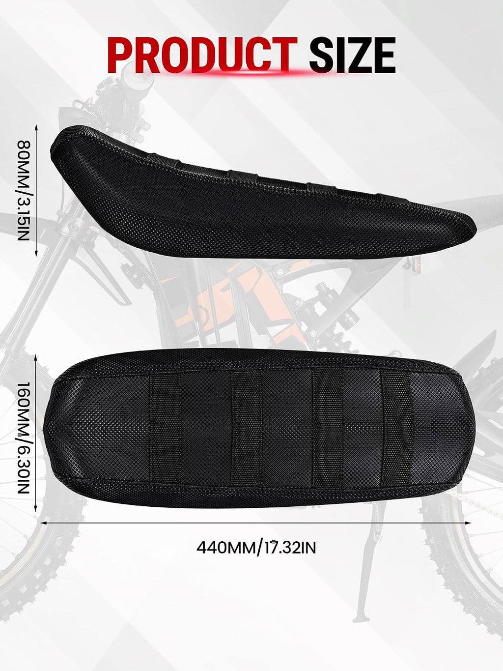 Electric Dirt Bike Seat Cover for Surron Light Bee,Non-Slip Motorcycle Cushion Cover for Sur Ron Light Bee X and S/X160/X260-Black