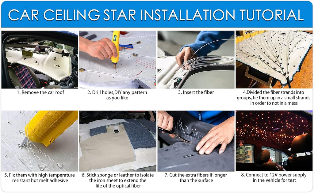 atokee starlight headliner kit 200pcs 0.03in 6.5ft for, package contents