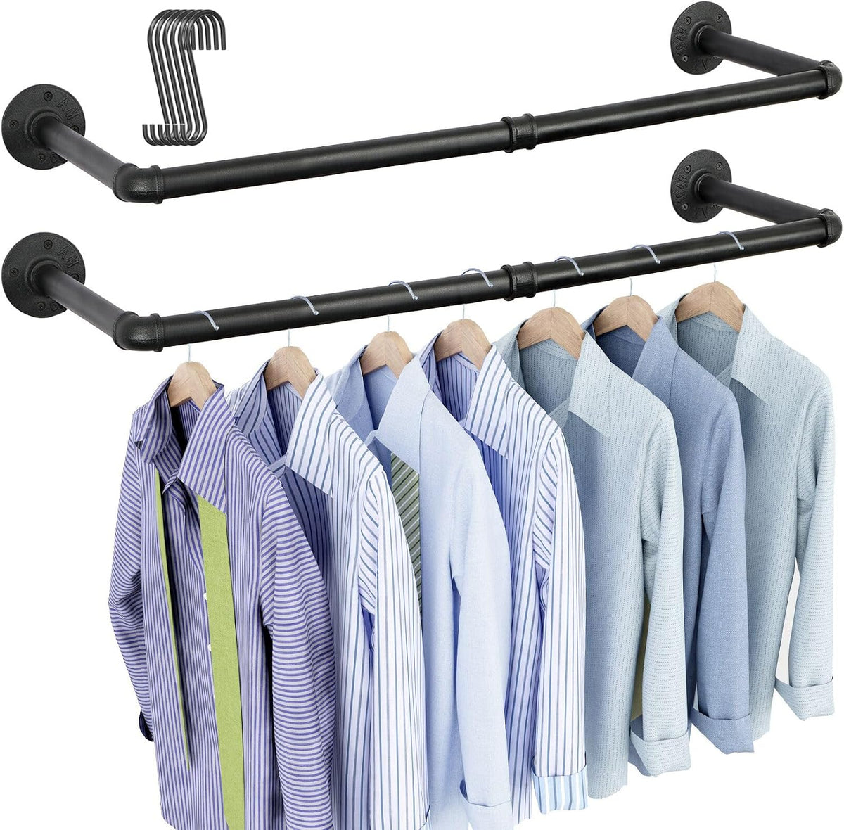 oropy 38.4" industrial pipe clothes rack wall mounted, main product view