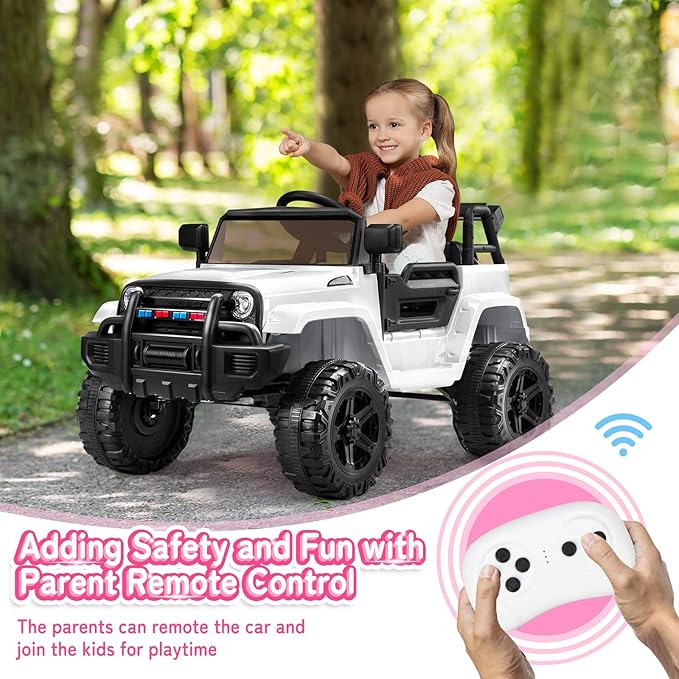 JOYMOR Ride on Truck with Remote Control, 4 Wheels 12V Battery Powered Kids Car - Image 3