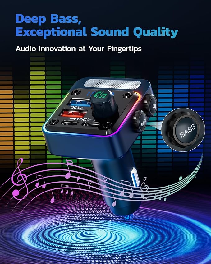 Nulaxy 54W Bluetooth 5.3 Car Adapter - Image 4