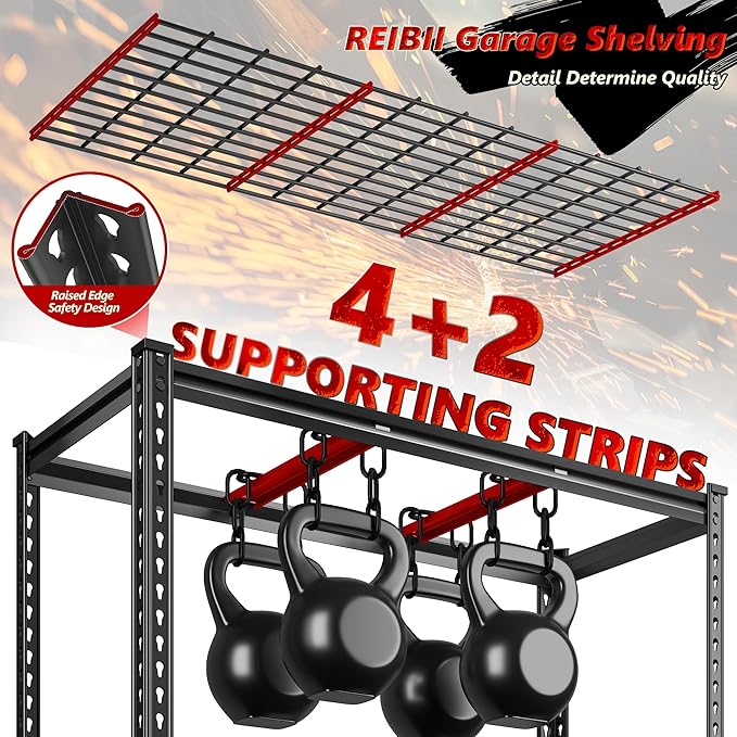 REIBII 3300LBS Garage Shelving 48" W Storage Shelves 6 Tier Garage Shelving - Image 5