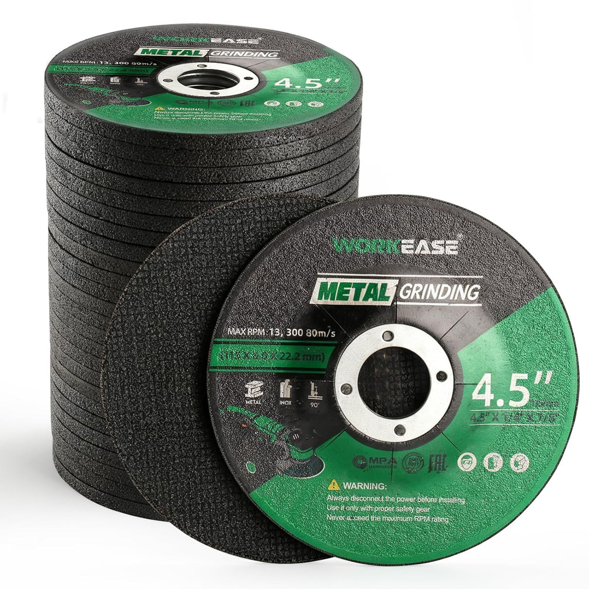 workease 25 pcs grinding wheels 4 1/2 inch, main product view