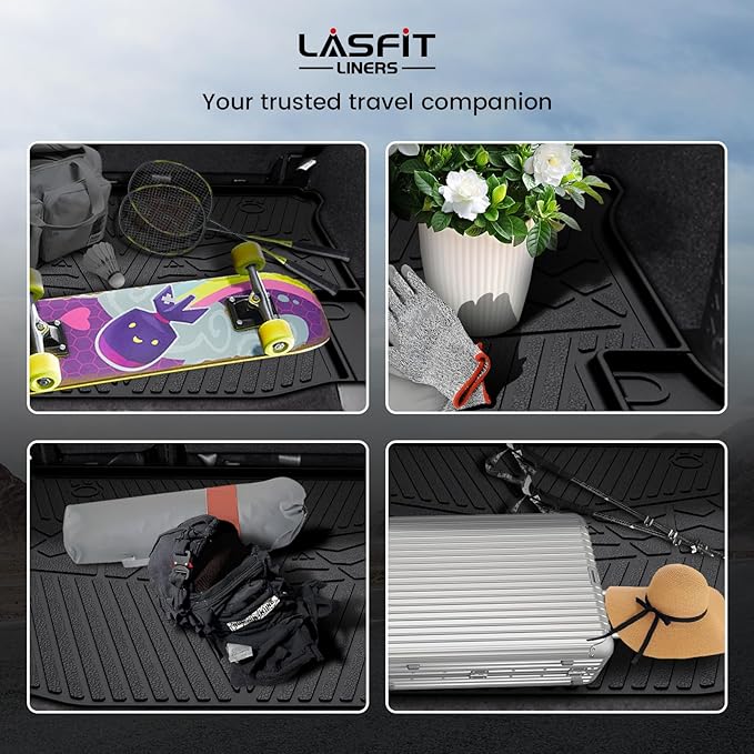 LASFIT Trunk Mat for Jeep Wrangler 2011-2018 JK Unlimited 4-Door All Weather - Image 3