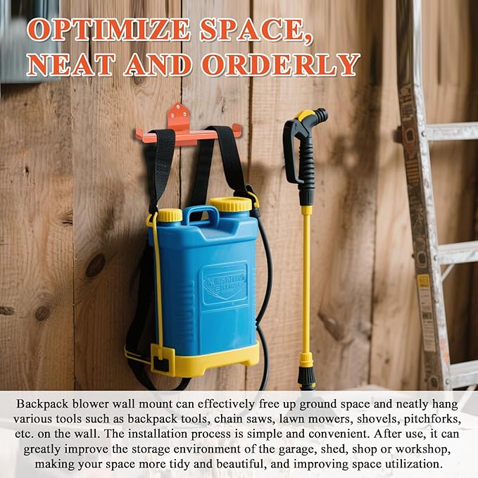 Backpack Sprayer Holder, Backpack Leaf Blower Hanger, Heavy Duty Chainsaw Wall - Image 6