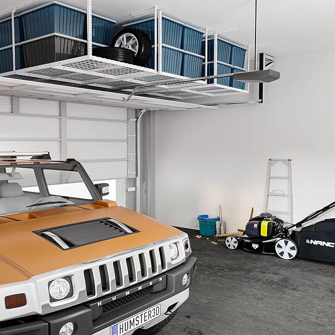 FLEXIMOUNTS 3x8 Overhead Garage Ceiling Storage Rack, Adjustable Garage - Image 2