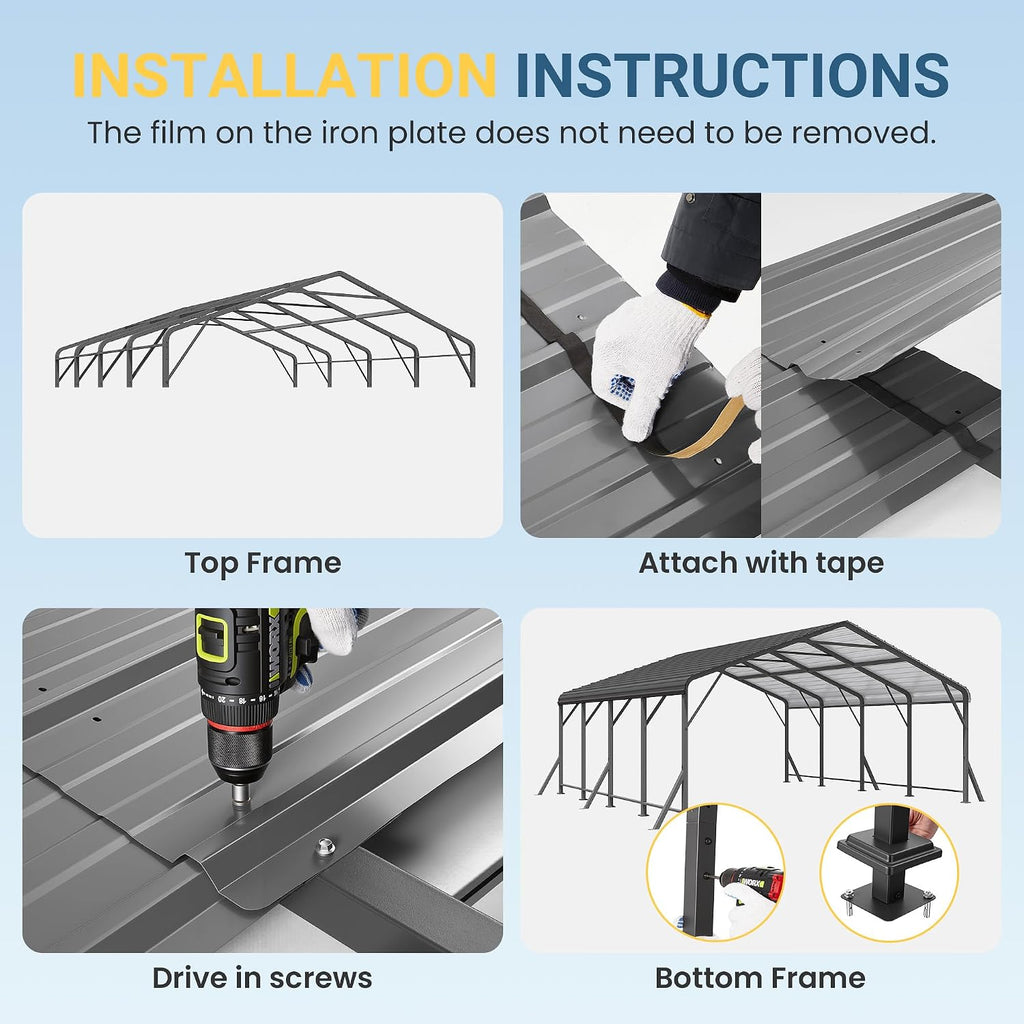 wisteria lane metal carport, carports 20x20 heavy duty on a desk or shelf