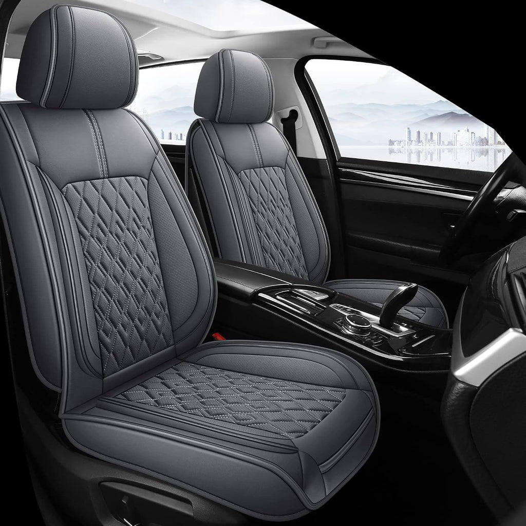 Pariitadin Leather Car Seat Covers Full Set, Waterproof Breathable Faux Leather