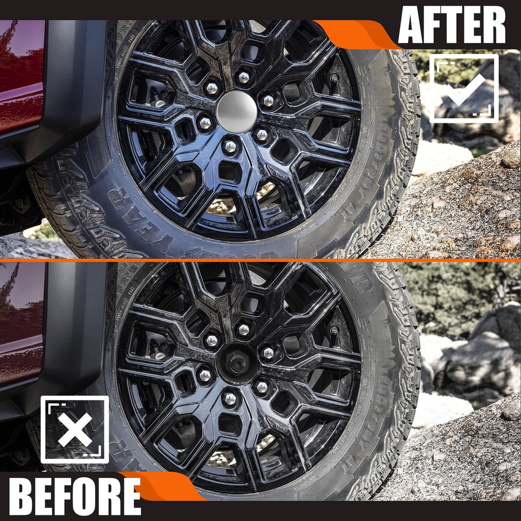 3.25Inch 83MM Wheel Center Caps for Chevrolet Chevy GMC Colorado Tahoe Suburban Silverado Sierra 1500 Rim Hub Caps, Pack of 4 (Silver, Outer 83MM, Inner 73MM, Easy DIY Installation)