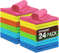 UNIMADE Microfiber Cleaning Cloth, 24 Pack Reusable Microfiber Towels for Cars Lint Free Cleaning Shop Towel Rags for Home Kitchen Automotive Bar Mechanic Restaurant Garage, 11"x 12", Multicolor