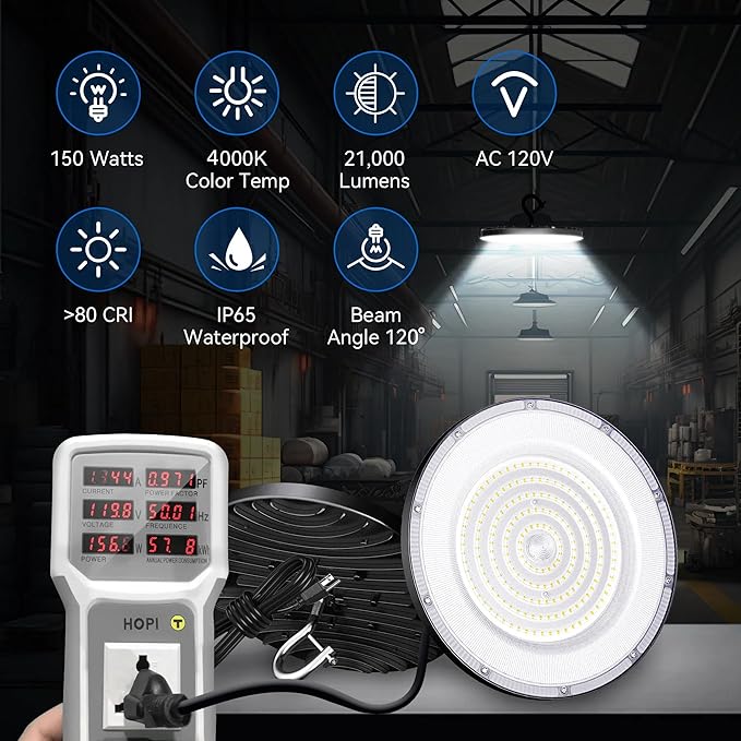 4 Pack UFO Led High Bay Light 150W, 4000K Daylight High Bay Led Light - Image 3