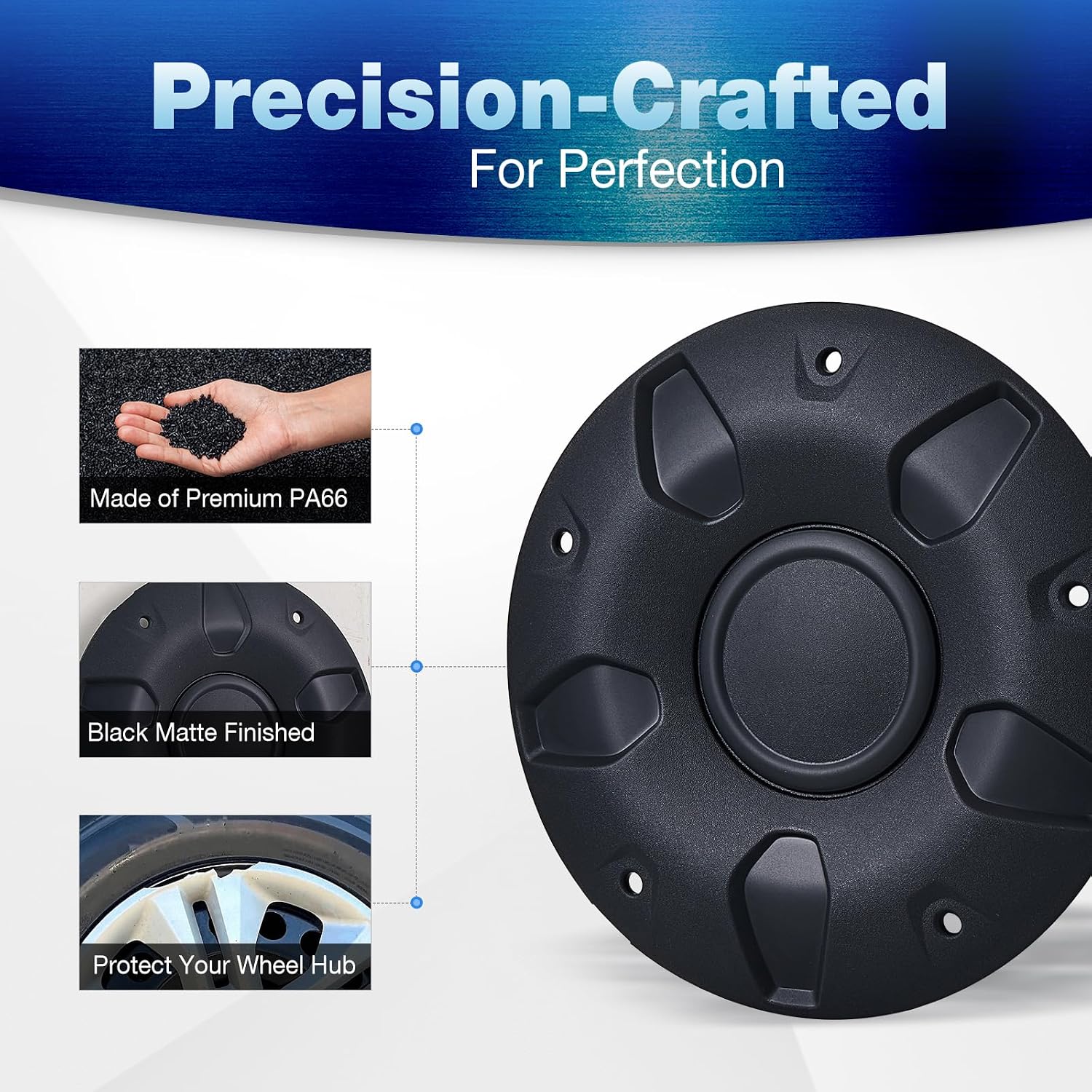 4Pcs Wheel Center Cap Cover for 2015-2026 Ford Transit 150/250/350/350 HD, 16'' Black Wheels Center Caps for 15-26 Transit 150/250/350 ABS Center Caps #CK4Z-1130-C, BK21-1130-CA, BK2Z-1130-A