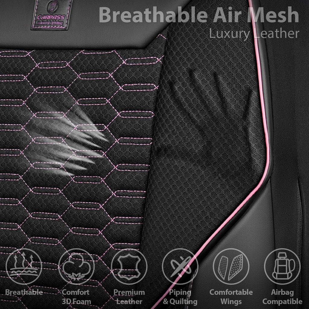 car pass 3d foam mesh leather car seat, side view