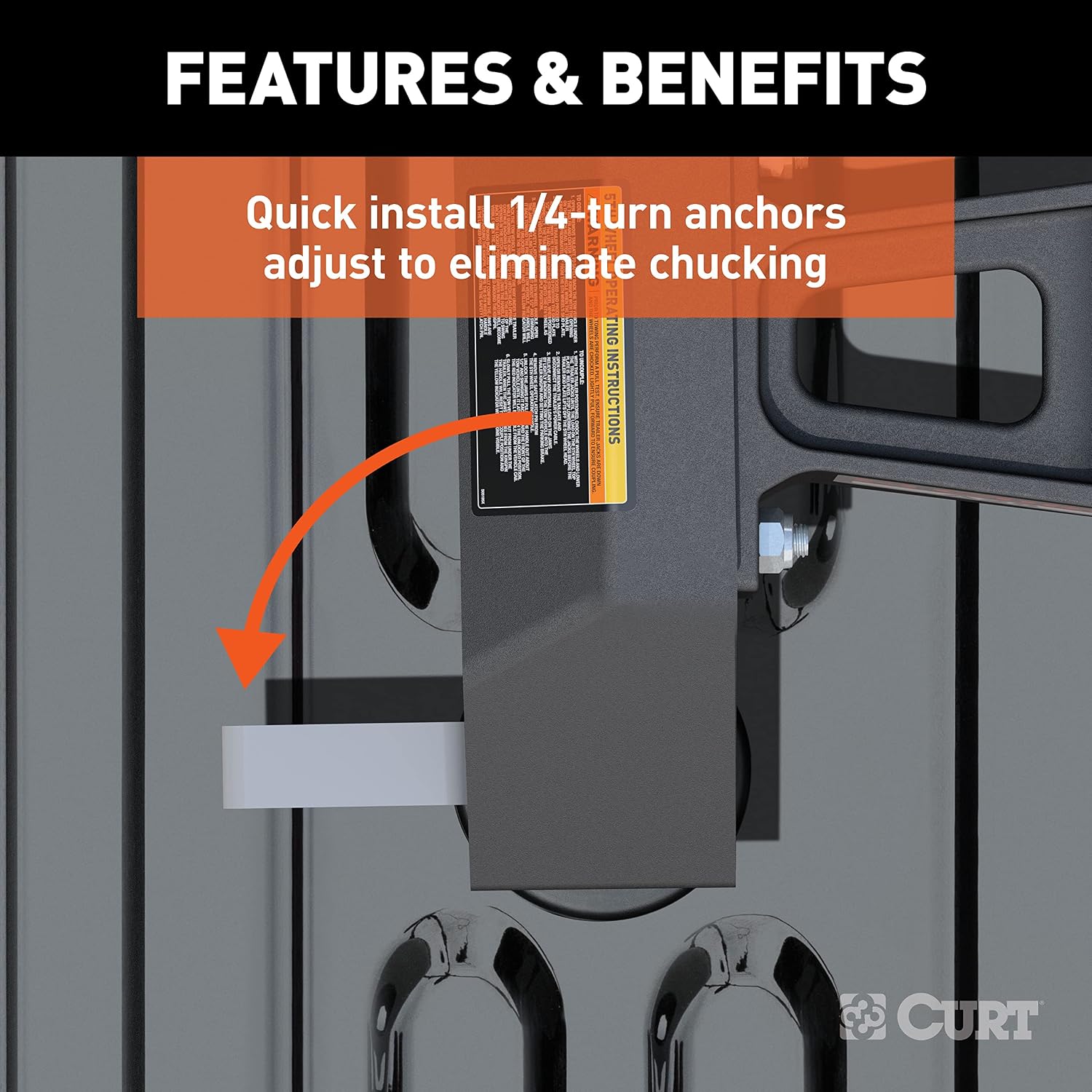 CURT 16029 Replacement Chevrolet Silverado, GMC Sierra 2500, 3500 HD Puck System 5th Wheel Legs, 25,000 lbs, Hitch Head Required