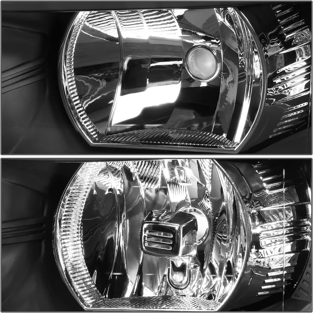DNA Motoring HL-OH-CSIL07-BK-CL1 Pair of Black Housing Headlights Compatible with 07-13 Silverado 1500 / 07-14 Silverado 2500 3500 & HD Models
