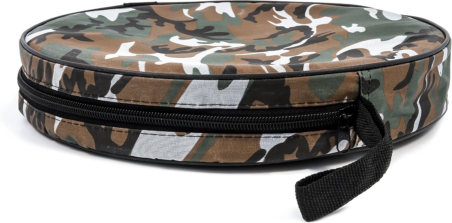 Camco Collapsible Bucket with Storage Case - Durable Pop Up Bucket with Watertight Fabric, Holds 3 Gallons of Water - Great for RVs, Camping, Fishing, Boating, Hiking and More - Camouflage (42994)