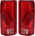 HECASA Pair Tail Light Compatible with 1980-1986 Ford F-150 F-250 F-350 Bronco F-100 Halogen Brake Lamp Taillight Replacement for E4TZ13405B FO2800103 E4TZ13404B FO2801102 Red White Lens Black Housing