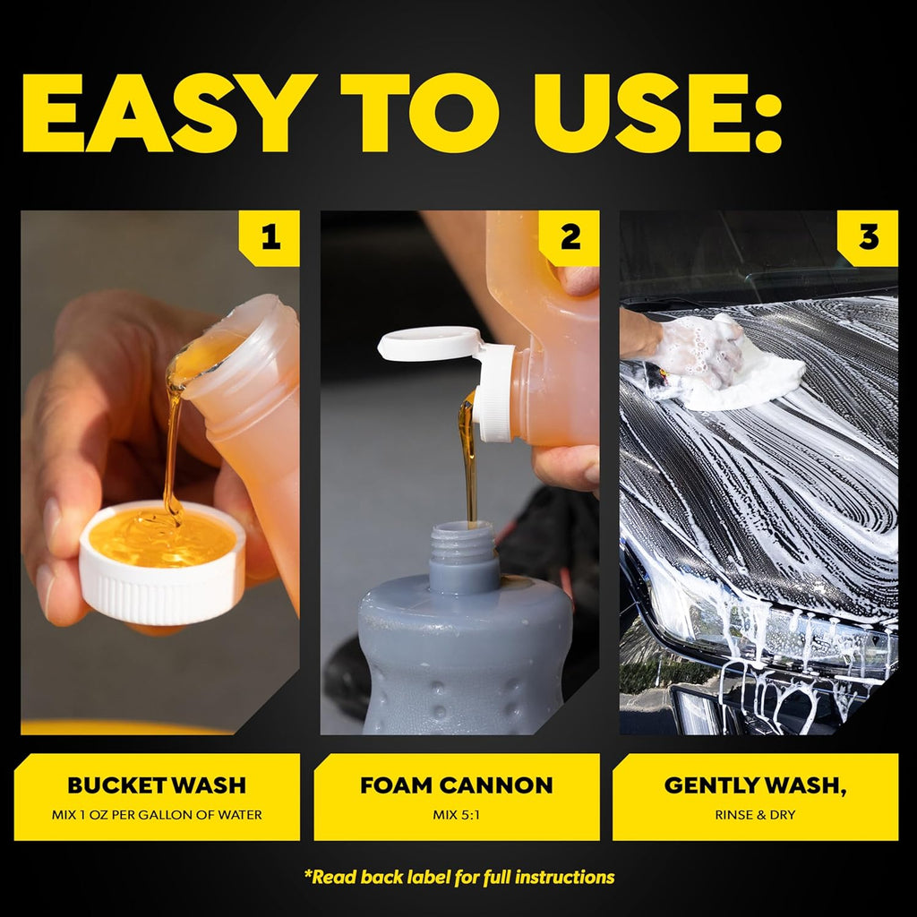 Meguiar's Gold Class Car Wash, Ultra-Rich Foam Car Wash Soap and Conditioner for Vehicle Cleaning, Paint Cleaner to Clean and Condition in One Easy Step, 1 Gallon