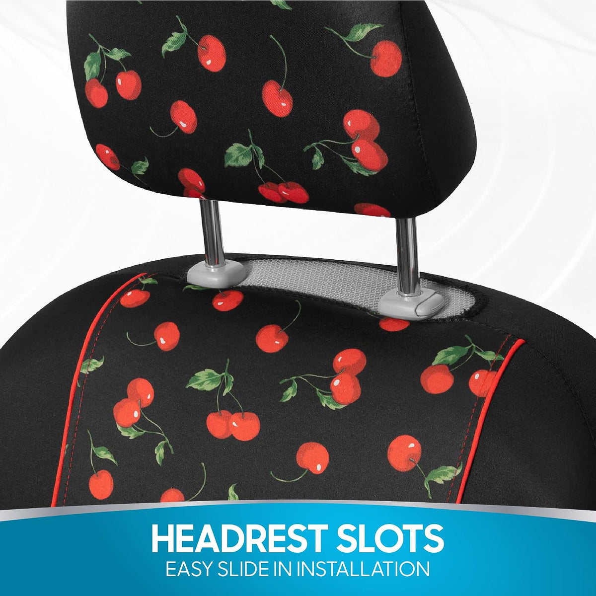 bdk red cherry car seat covers for front, view 9