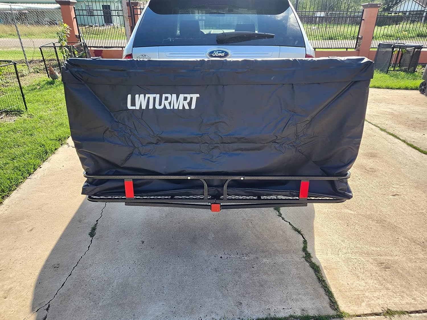 LWTURMRT 60"X21"X6" Hitch Cargo Carrier and Receiver Hitch Cargo Rack with Waterproof Cargo Bag(58"X20"X24"),Carrier Cargo Used Rust Resistant Baking Paint and Alloy Steel Material
