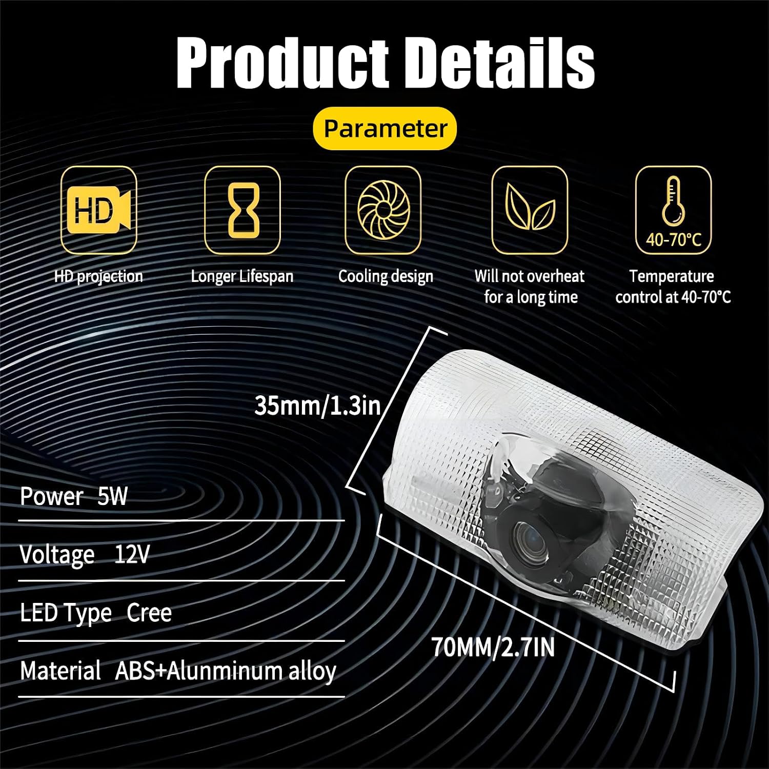 2Pcs Car Door Lights Logo Projector Compatible with Highlander/Camry/4runner/Sienna/Corolla/Tundra/Prius/Venza/Prado/Sequoia/Reiz/Previa/Alphard Model, 3D LED Car Welcome Projector Puddle Lights