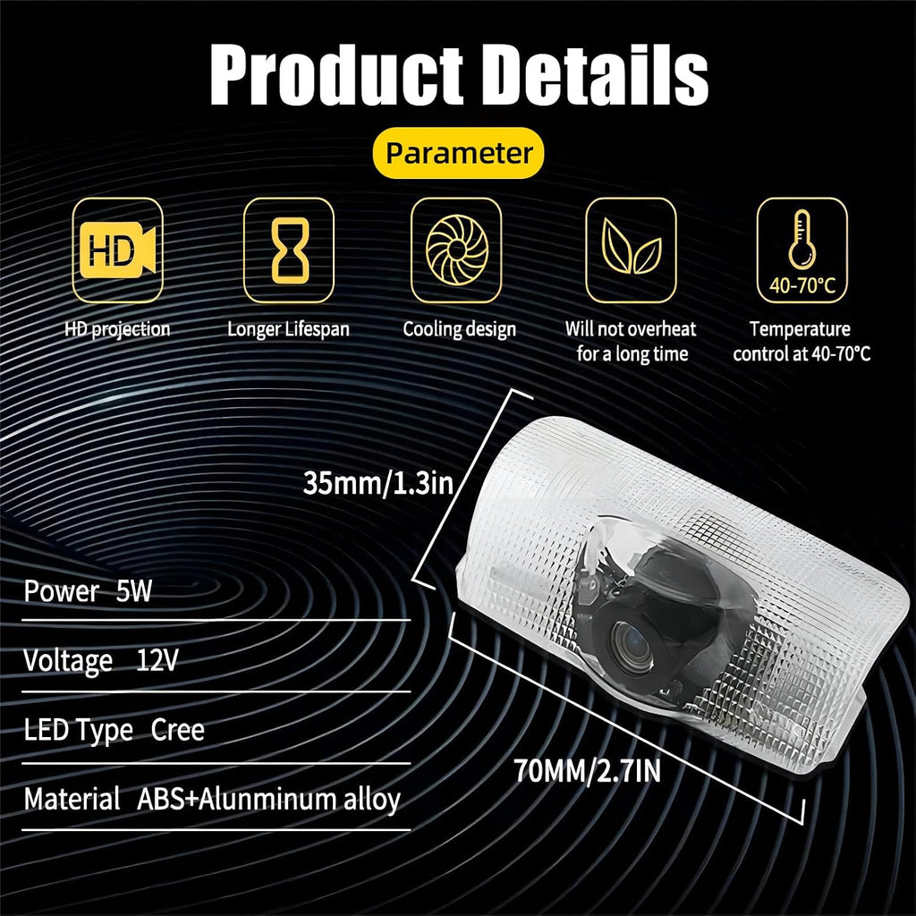 2Pcs Never Fade Car Door Lights Logo Projector Compatible with LS/ES/is/LX/RX/GS/GX/RC/UX Car Accessories, 3D Ghost Shadow Puddle Light